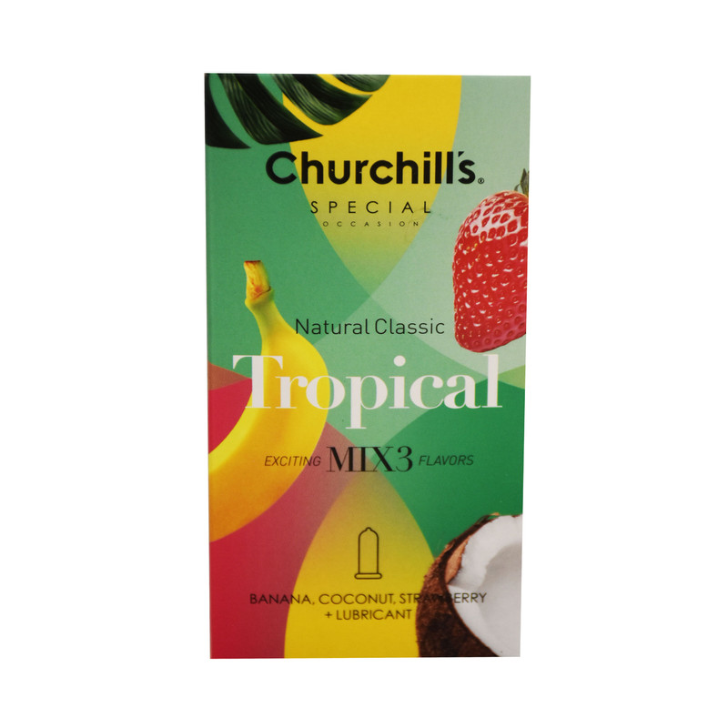 کاندوم چرچیلز مدل Natural Classic Tropical بسته 12 عددی 1 کاندوم چرچیلز مدل Natural Classic Tropical بسته 12 عددی