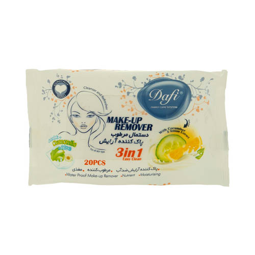 دستمال مرطوب دافی مدل سه در یک بسته 20 عددی 1 دستمال مرطوب دافی مدل سه در یک بسته 20 عددی